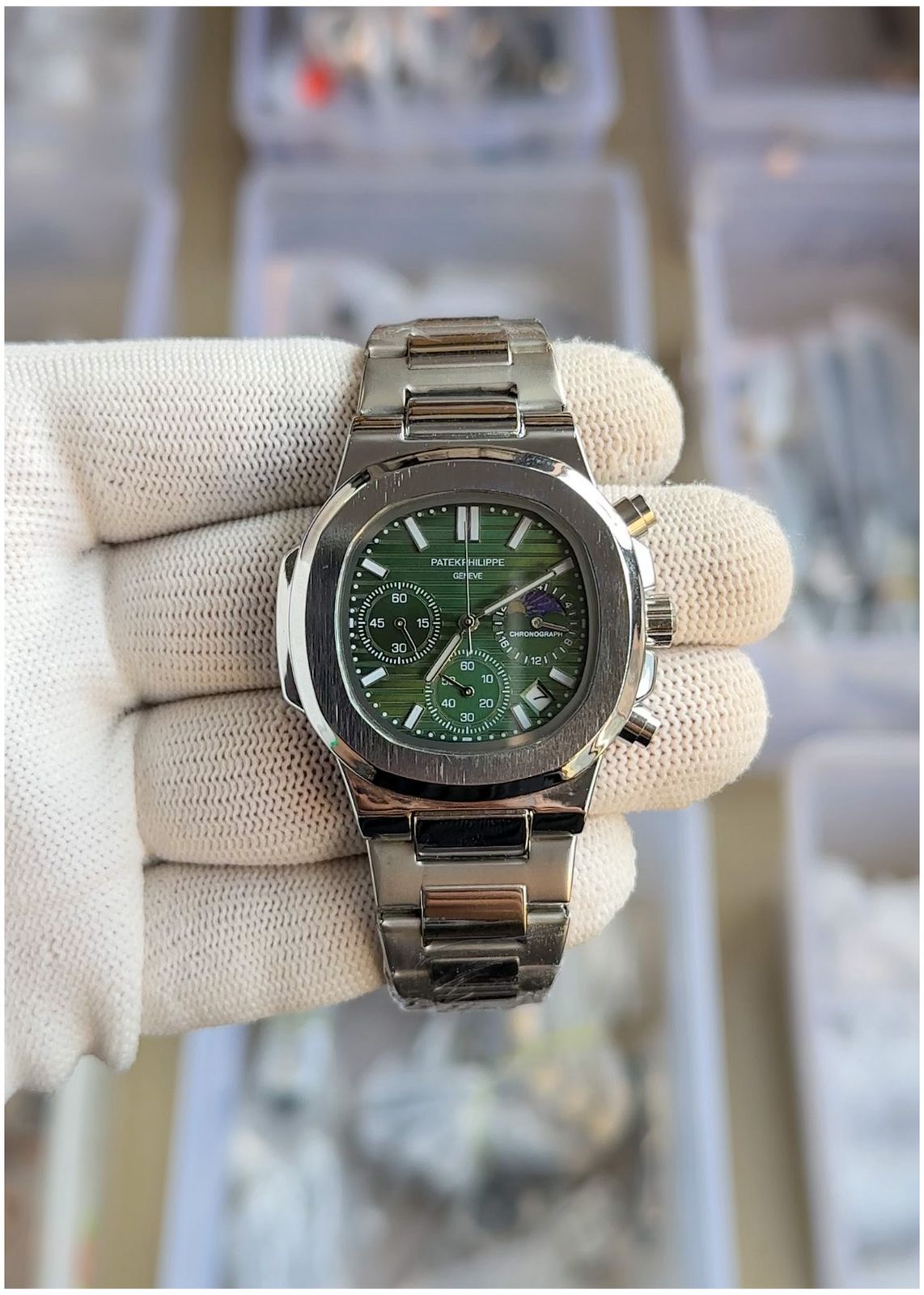 New Patekk Philippe Nautilus Steel Sun Moon