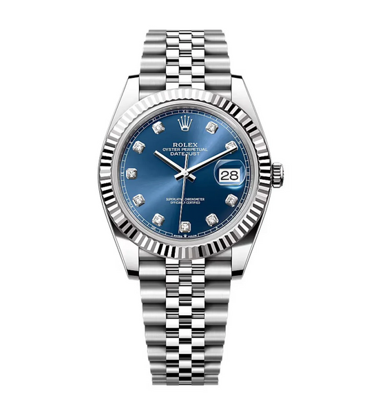 Rolex Datejust Blue Dial Diamond Metal Watch