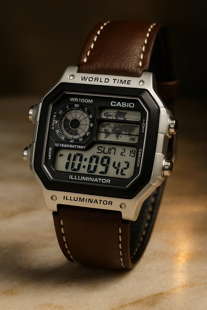 CASIO AE1200WHD BROWN GOLD LEATHER
