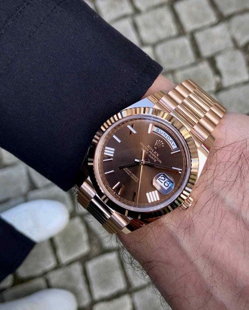 Rolexx Daydate Roman Face Bronze Japan Quality