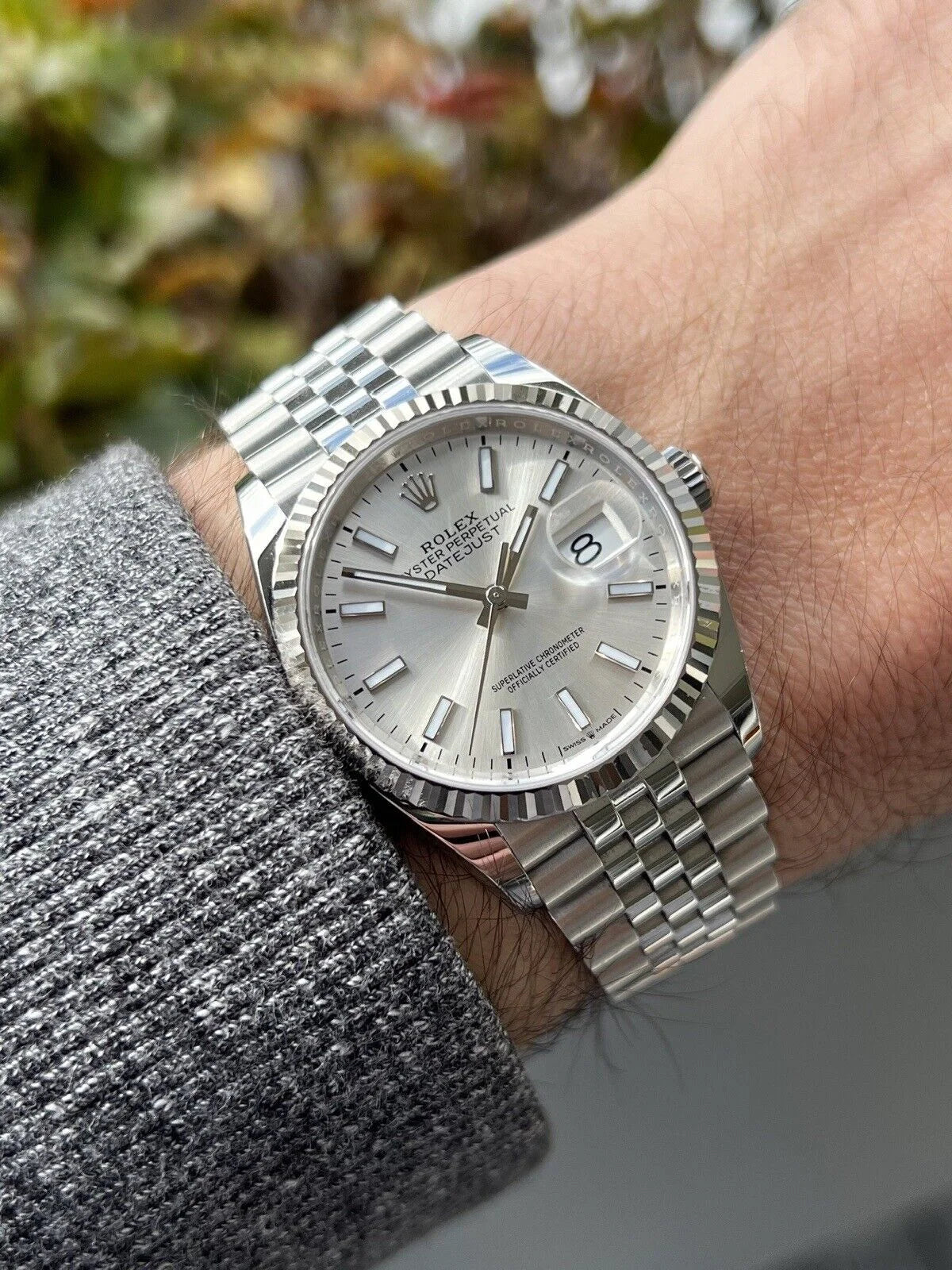 Rolex Date just 36 silver dial
