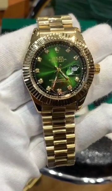 ROLEXX DAYDATE GOLD AND GREEN JAPAN QUALITY