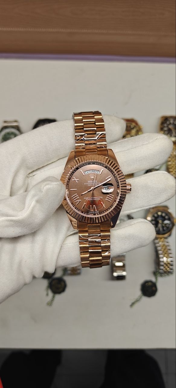 Rolexx Daydate Roman Face Bronze Japan Quality