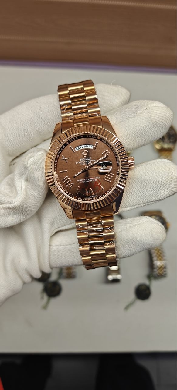 Rolexx Daydate Roman Face Bronze Japan Quality