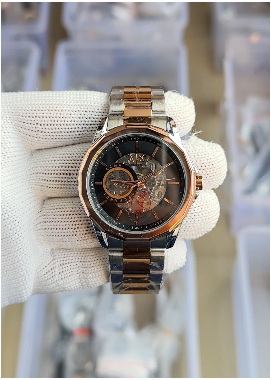 New Armani_Exchange GunMetal Automatic