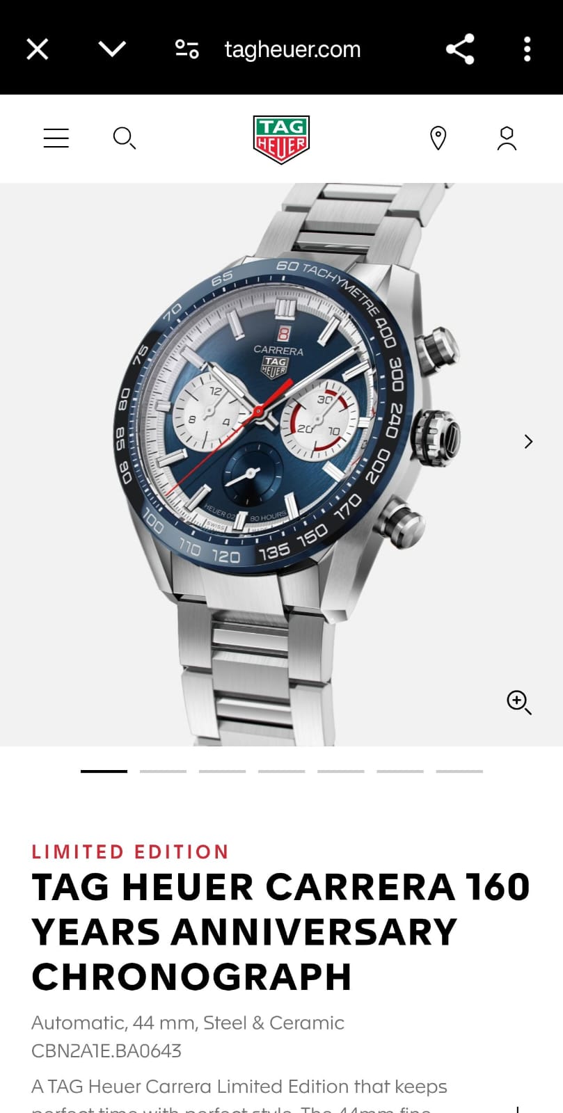 New Tag heuer Carrera Calibre 02 Chronograph